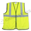 Ansi Class 2 contrasting trim tape fluorescent yellow vest with pockets